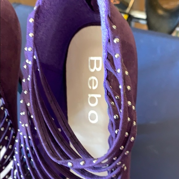 Vintage bebe purple suede high heel strappy - Picture 3 of 9